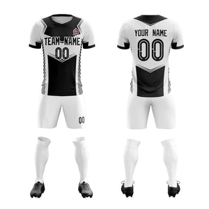 Custom White Black Soft Training Uniform Soccer Sets Jersey