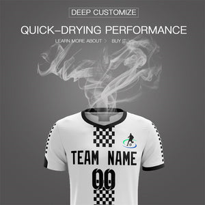 Custom White Black Soft Training Uniform Soccer Sets Jersey