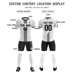 Custom White Black Soft Training Uniform Soccer Sets Jersey