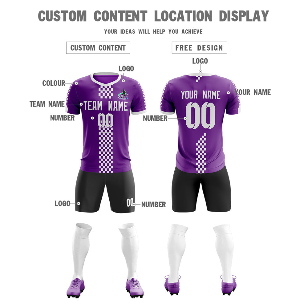 Purple Balck Stripe Training Jersey Women Design Soccer Wear Cheap Sports  Jersey