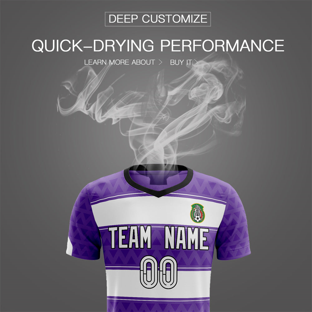 Custom Purple White Soft Training Uniform Soccer Sets Jersey