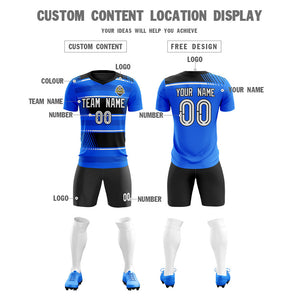 Custom Royal White Black Quick Dry Training Uniform Soccer Sets Jersey