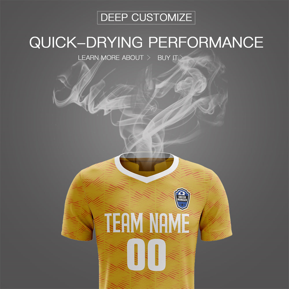 Custom Yellow Black White Quick Dry Training Uniform Soccer Sets Jersey