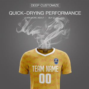 Custom Yellow Black White Quick Dry Training Uniform Soccer Sets Jersey