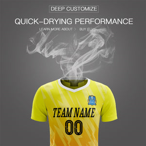 Custom Yellow Orange Training Uniform Soccer Sets Jersey