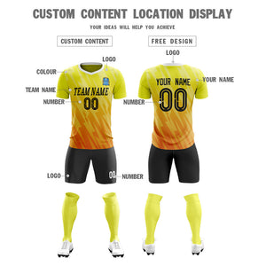 Custom Yellow Orange Training Uniform Soccer Sets Jersey