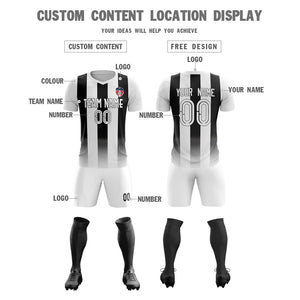 Custom White Black Training Uniform Soccer Sets Jersey