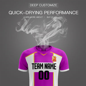 Custom Purple White-Yellow Training Uniform Soccer Sets Jersey