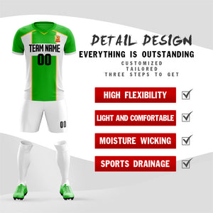 Custom Green White-Yellow Training Uniform Soccer Sets Jersey