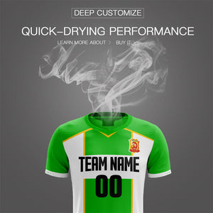 Custom Green White-Yellow Training Uniform Soccer Sets Jersey