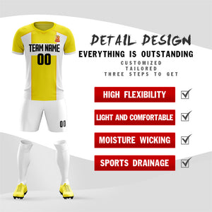 Custom Yellow White Training Uniform Soccer Sets Jersey