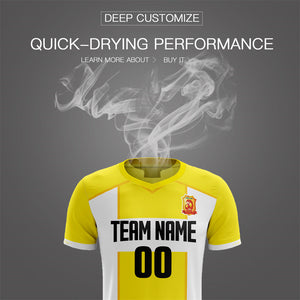 Custom Yellow White Training Uniform Soccer Sets Jersey