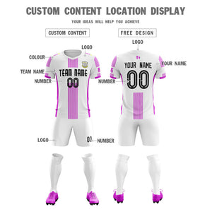 Custom White Purple Training Uniform Soccer Sets Jersey