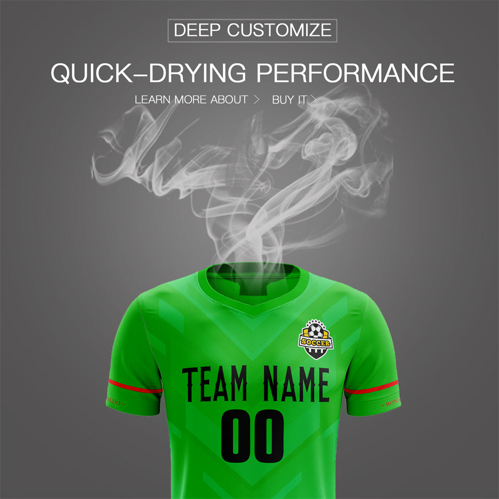 Custom Green Black Training Uniform Soccer Sets Jersey