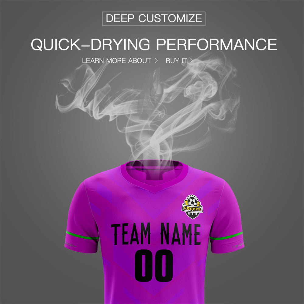 Custom Purple Black Training Uniform Soccer Sets Jersey