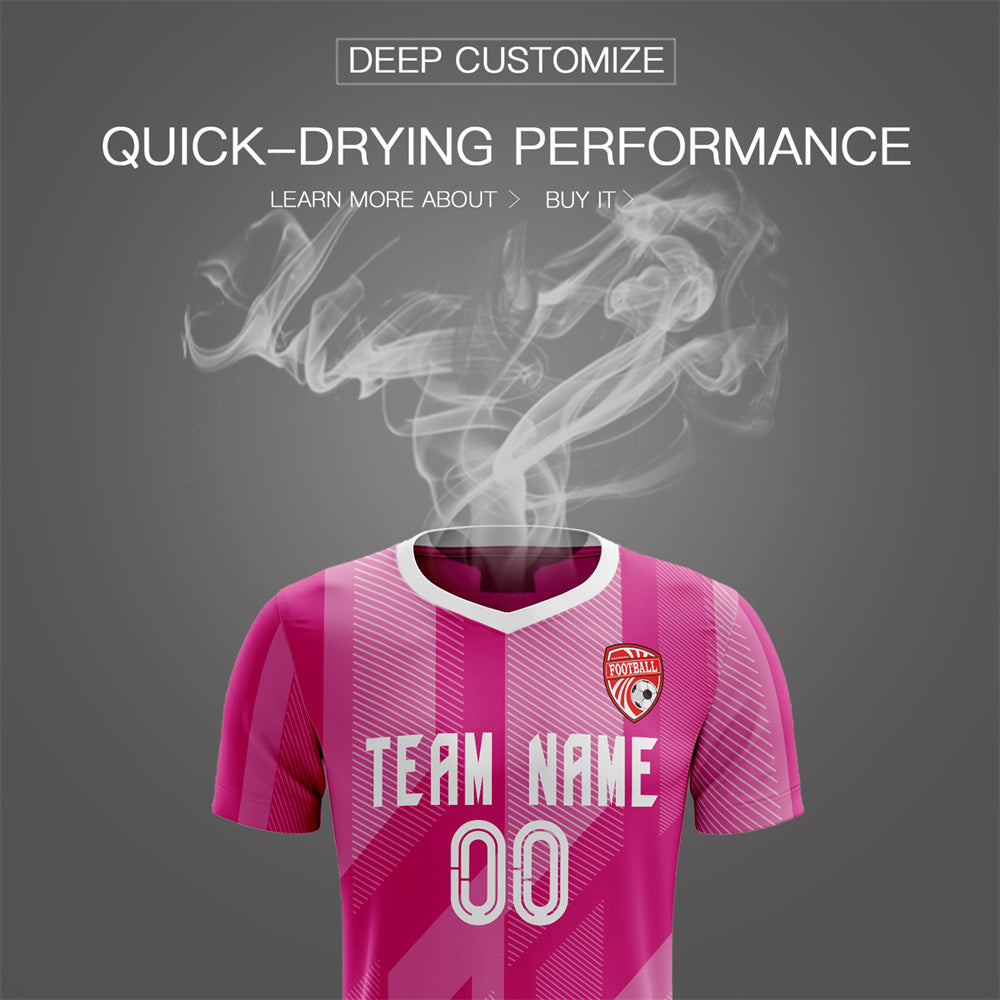 Custom Pink White Training Uniform Soccer Sets Jersey