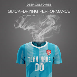 Custom Light Blue Training Uniform Soccer Sets Jersey