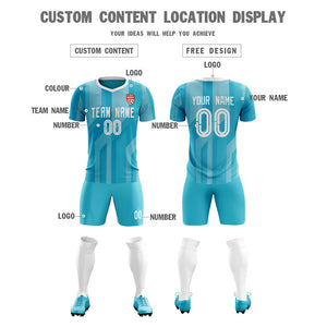 Custom Light Blue Training Uniform Soccer Sets Jersey