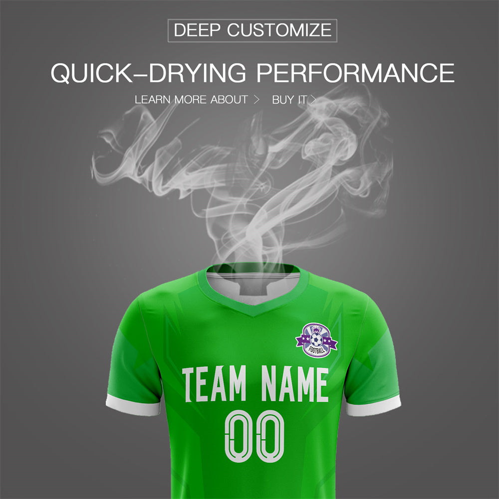 Custom Green Black Training Uniform For Men Soccer Sets Jersey