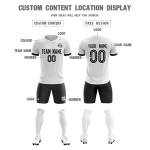 Custom White Black Black Training Uniform For Men Soccer Sets Jersey