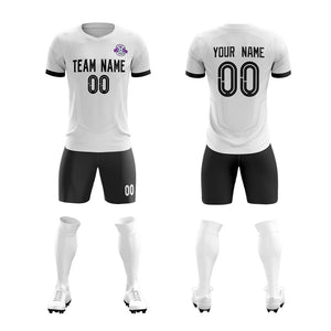 Custom White Black Black Training Uniform For Men Soccer Sets Jersey