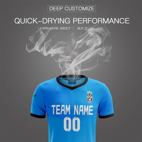 Custom Powder Blue Training Uniform For Men Soccer Sets Jersey
