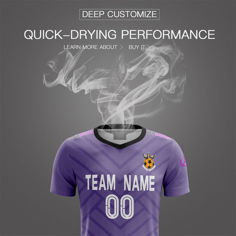 Custom Purple Black Training Uniform For Men Soccer Sets Jersey