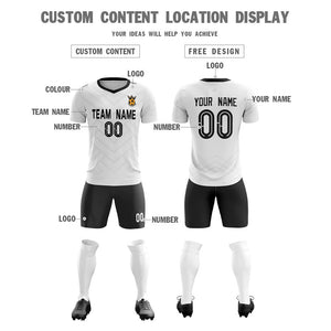 Custom White Black Training Uniform For Men Soccer Sets Jersey