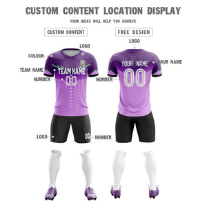 Custom Purple Black Training Uniform For Men Soccer Sets Jersey