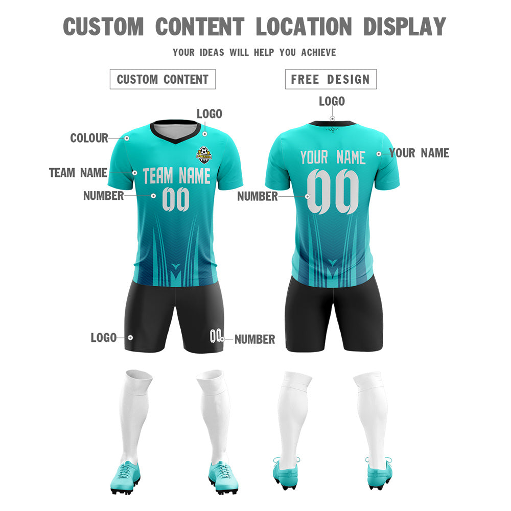 Custom Light Green Fashion Soccer Sets Jersey