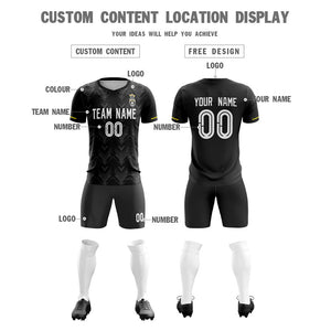 Custom Black White Training Uniform Soccer Sets Jersey