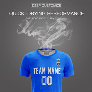 Custom Blue Black Training Men Uniform Soccer Sets Jersey