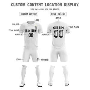 Custom White Black Training Men Uniform Soccer Sets Jersey