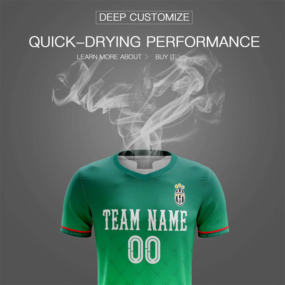 Custom Green White Training Uniform Soccer Sets Jersey