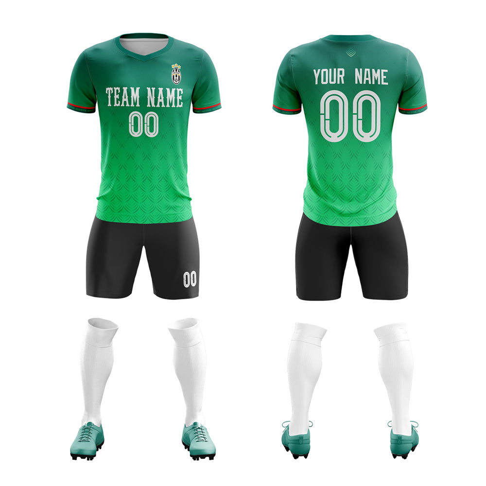 Custom Green White Training Uniform Soccer Sets Jersey