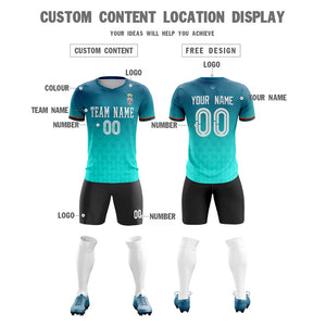 Custom Light Green Gradient Soccer Sets Jersey