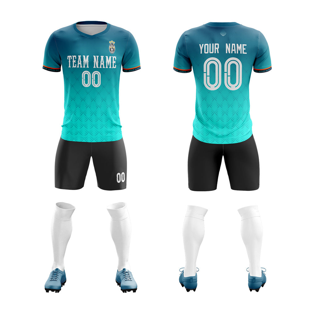 Custom Light Green Gradient Soccer Sets Jersey