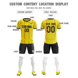 Custom Yellow Orange Uniform Soccer Sets Jersey