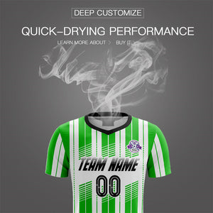 Custom Green White Men Soccer Sets Jersey