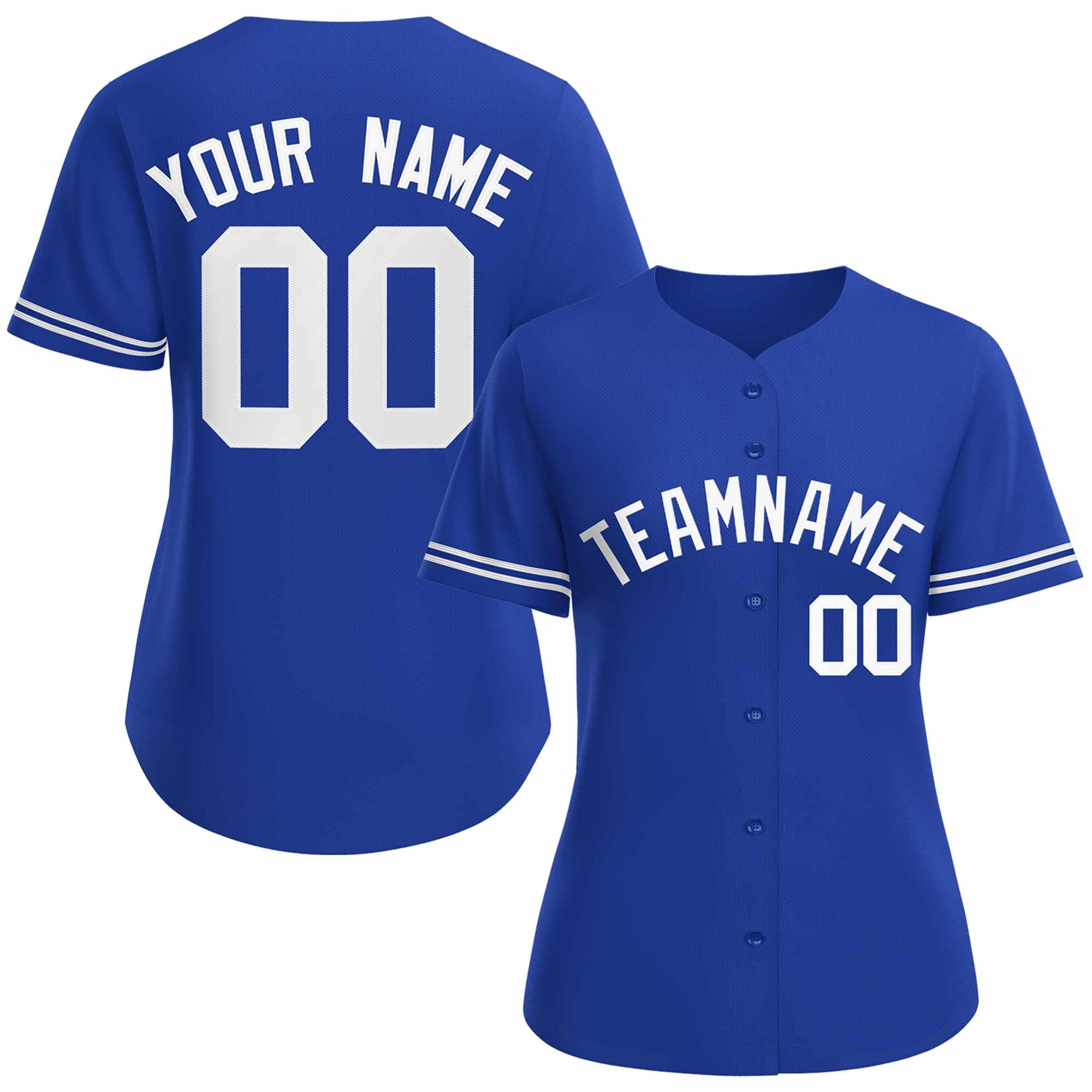 Custom Royal White Classic Style Baseball Jersey for Women