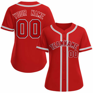 Custom Red Red Navy Classic Style Baseball Jersey for Women