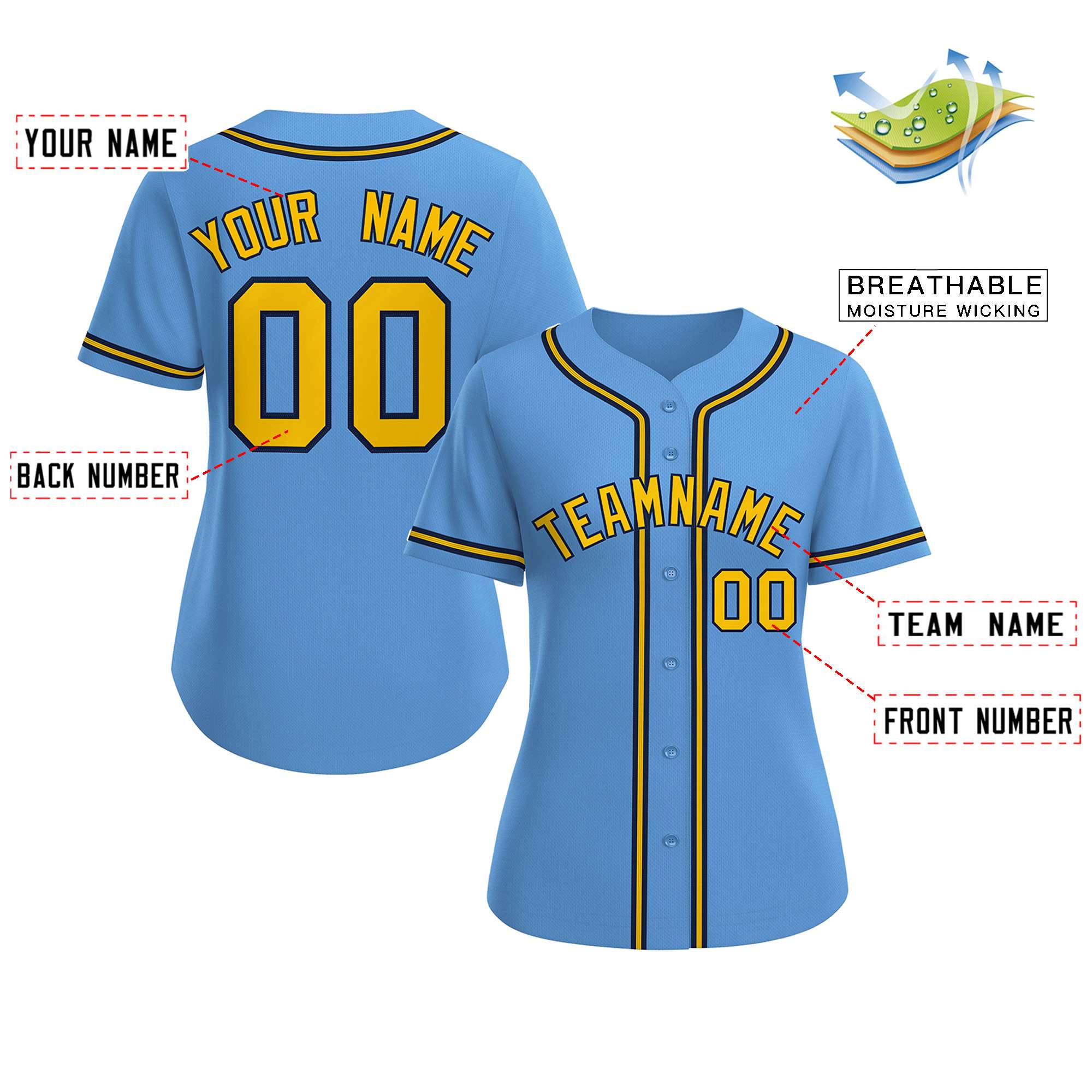 Light Blue Plain Jersey