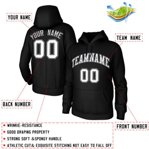 Custom Black White Sports Classic Style Sweatshirt Fashion Hoodie Uniform