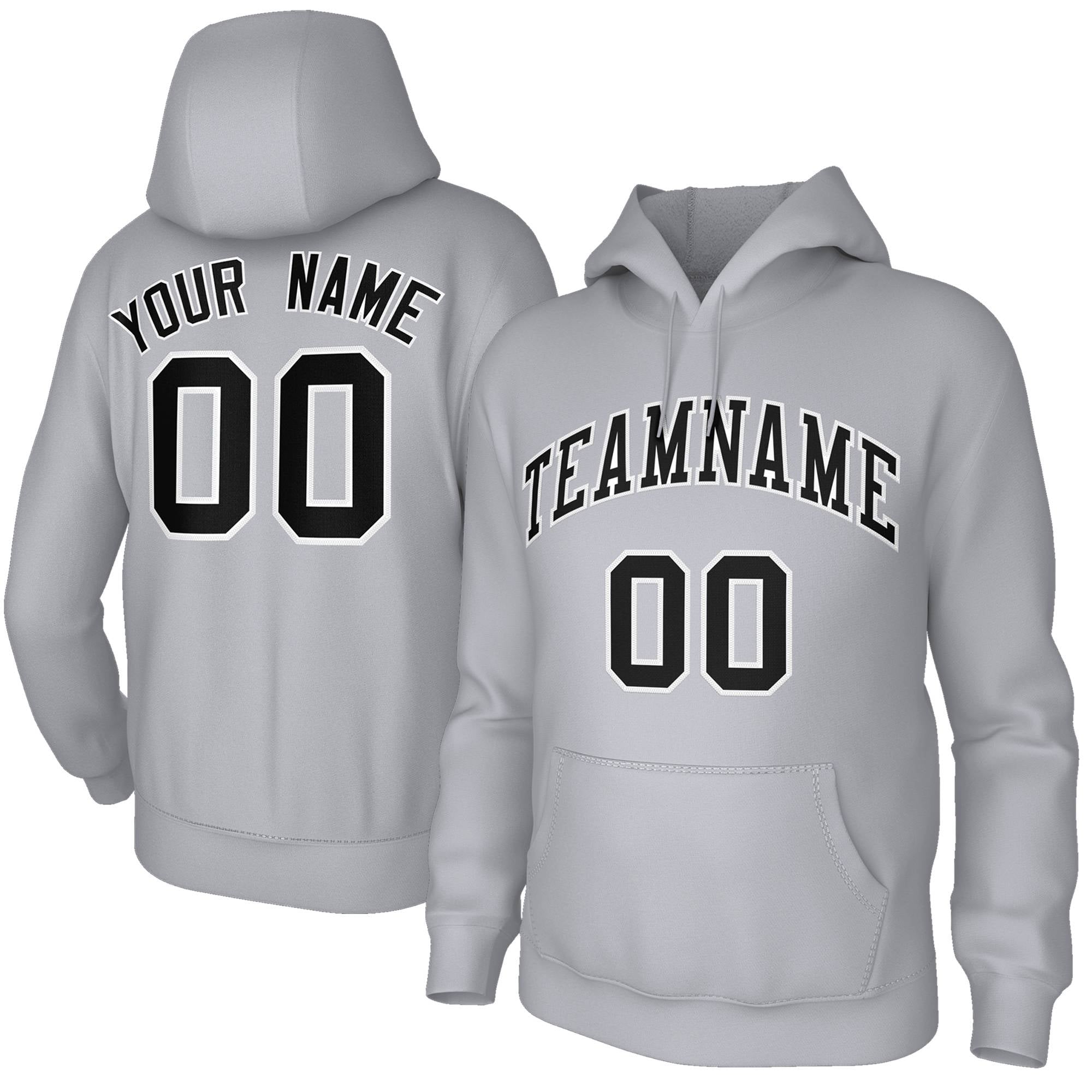 Custom Gray Black Sports Classic Style Sweatshirt Fashion Hoodie Uniform