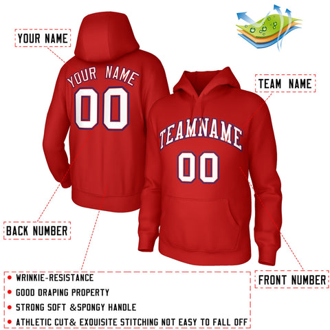 Custom Red White-Navy Sport Classic Style Hoodie Pullover Fashion Uniform