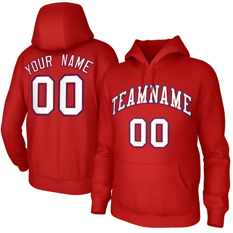 Custom Red White-Navy Sport Classic Style Hoodie Pullover Fashion Uniform