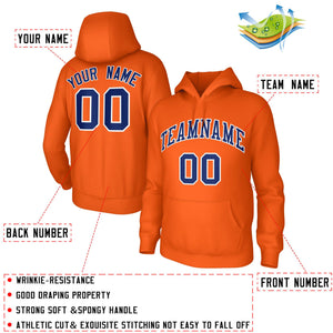 Custom Classic Style Hoodie Fashion Orange Athletic Pullover Sweatshirt