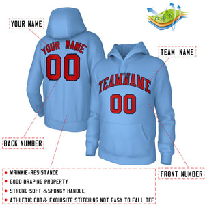 Custom Classic Style Hoodie Fashion Lt Blue Athletic Pullover Sweatshirt