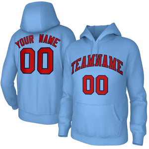 Custom Classic Style Hoodie Fashion Lt Blue Athletic Pullover Sweatshirt