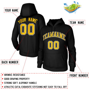 Custom Classic Style Black Hoodie Fashion Athletic Pullover Sweatshirt